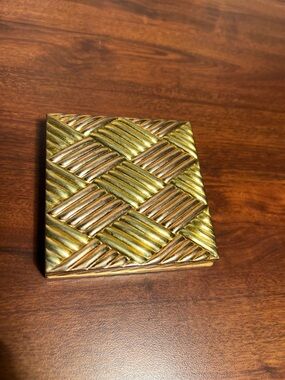 EVANS CIGARETTE CASE, goldtone & copper metal ,vintage 3 1/8